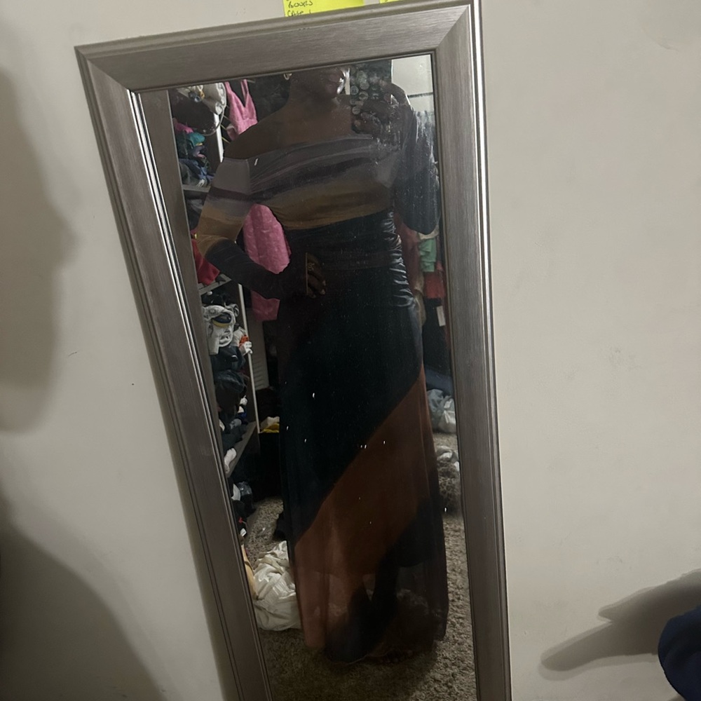 SHEIN Multicolor Off-Shoulder Maxi Dress